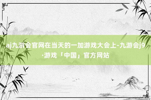 aj九游会官网在当天的一加游戏大会上-九游会j9·游戏「中国」官方网站