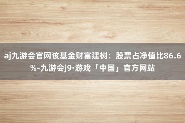 aj九游会官网该基金财富建树：股票占净值比86.6%-九游会j9·游戏「中国」官方网站